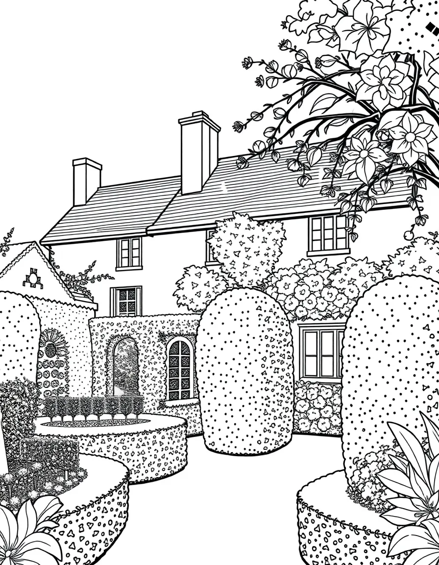 (UK, United Kingdom) Hidcote Manor Garden with hedged rooms