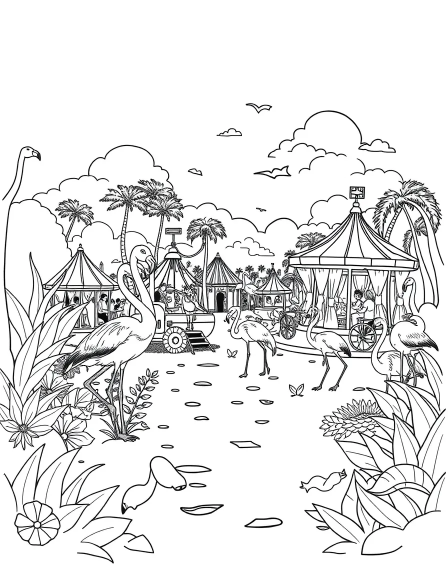 (UK, United Kingdom) Flamingo Land with zoo and rides