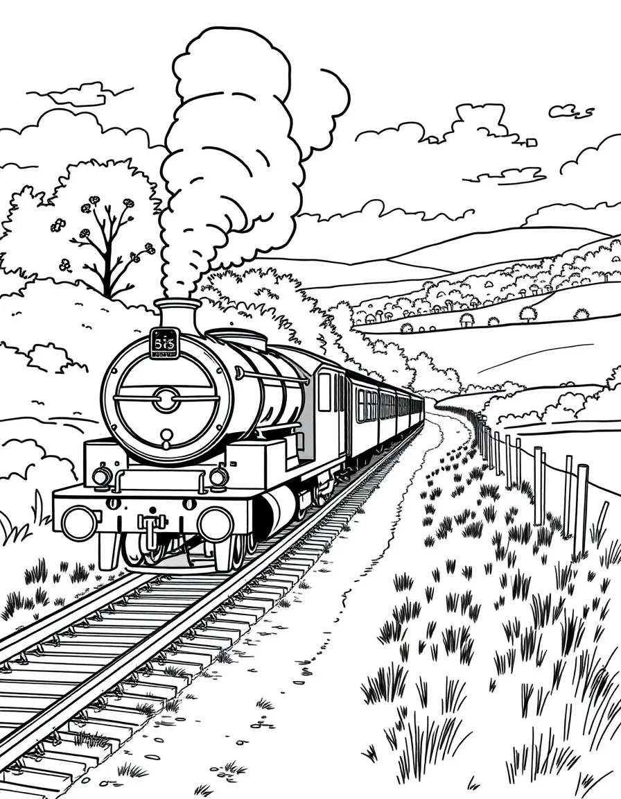 (UK, United Kingdom) Heritage railway through countryside