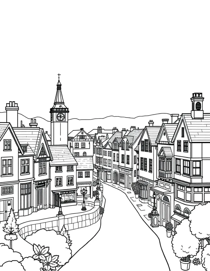 (UK, United Kingdom) Model village with miniature buildings