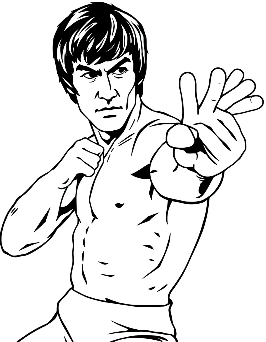 Bruce Lee catching arrows mid-air, showcasing superhuman reflexes.