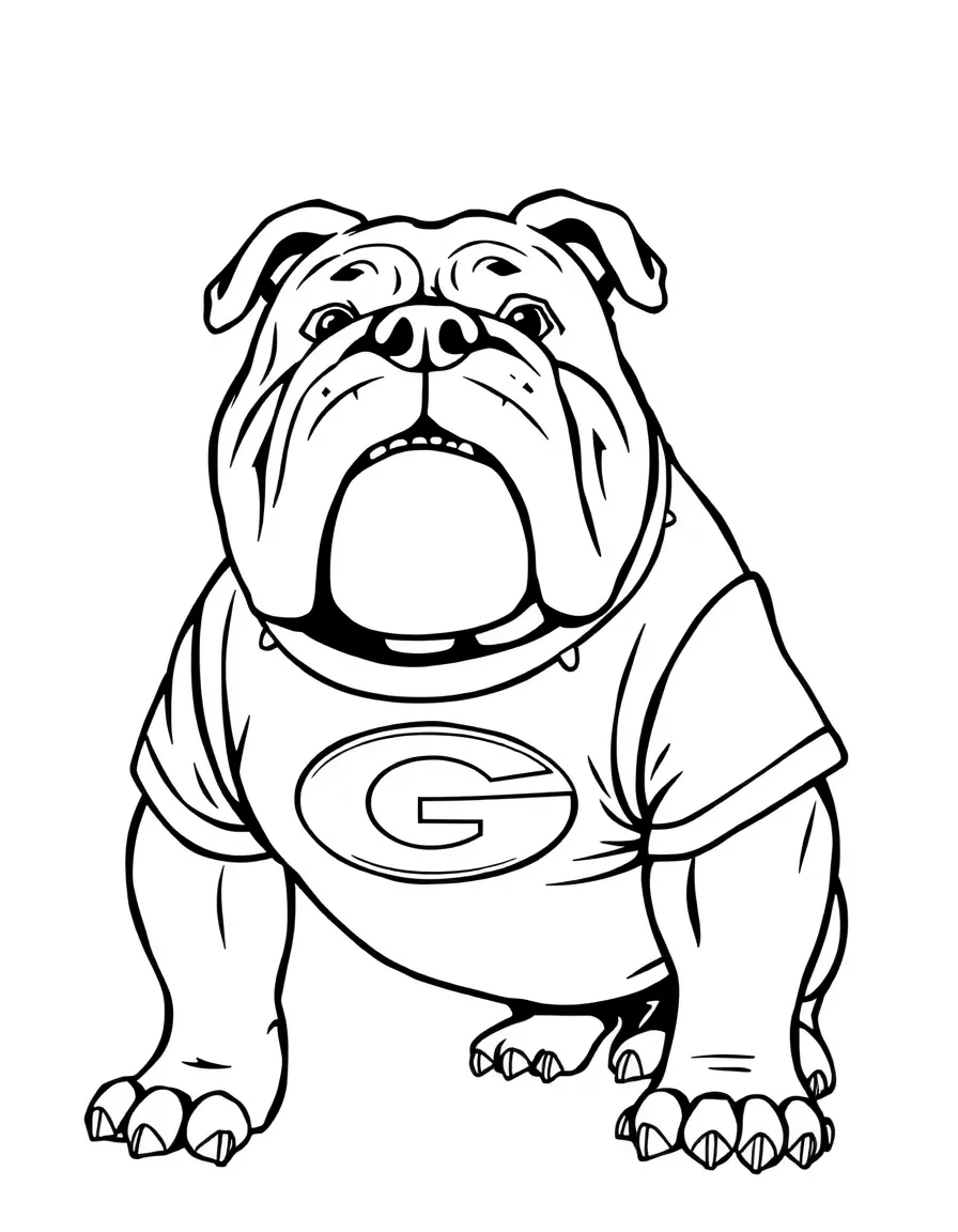 (Georgia) A Georgia Bulldog wearing a jersey