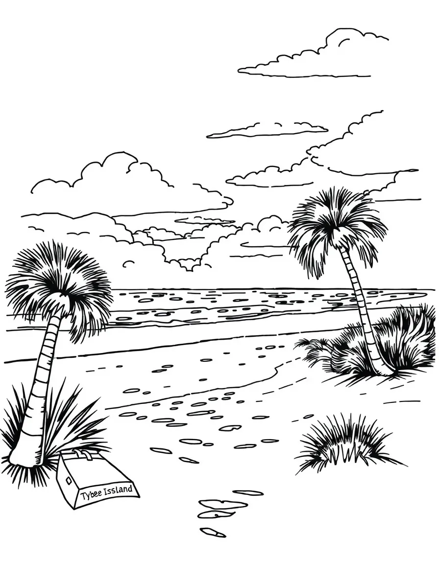 (Georgia) A beach scene from Tybee Island