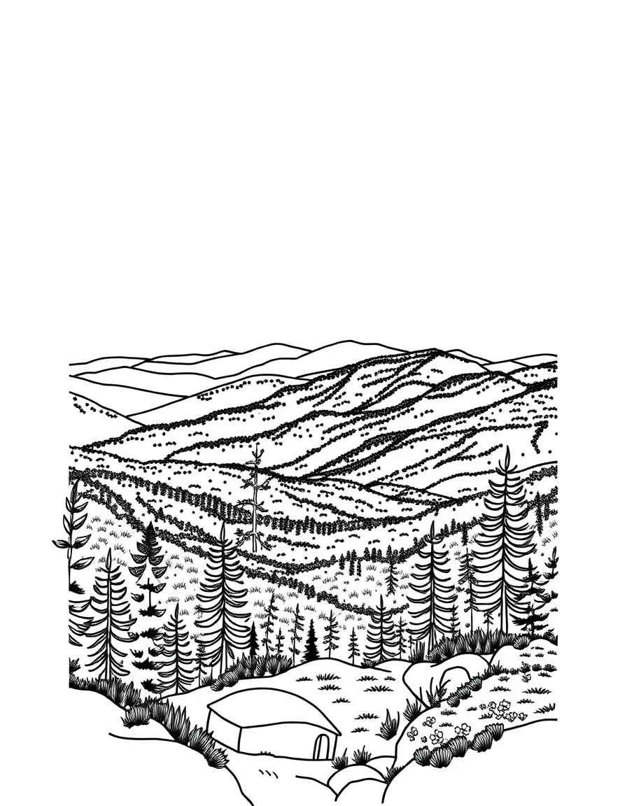 (Georgia) A Blue Ridge Mountains landscape