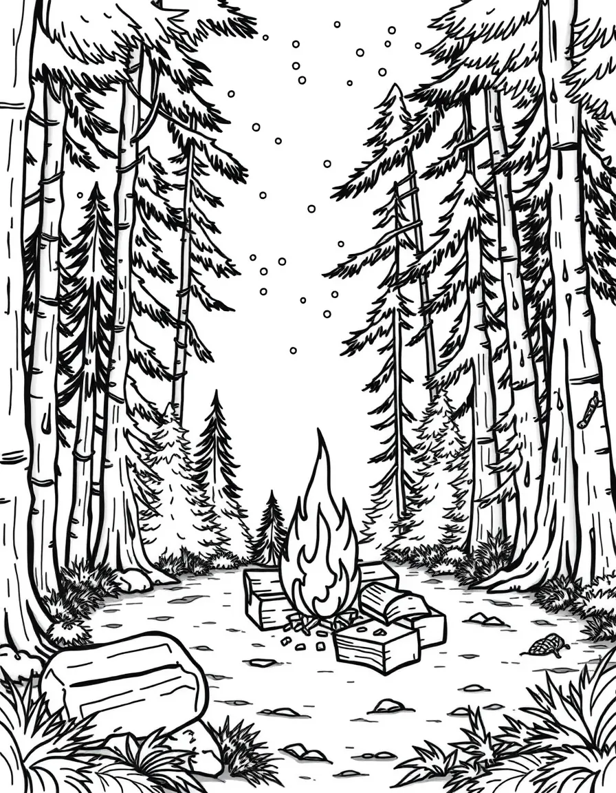 (Georgia) A campfire in a Georgia forest