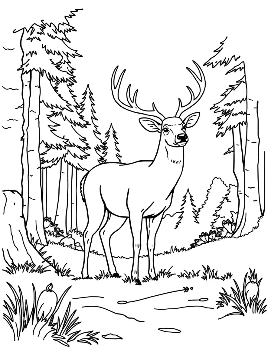 (Georgia) A deer standing near a forest edge
