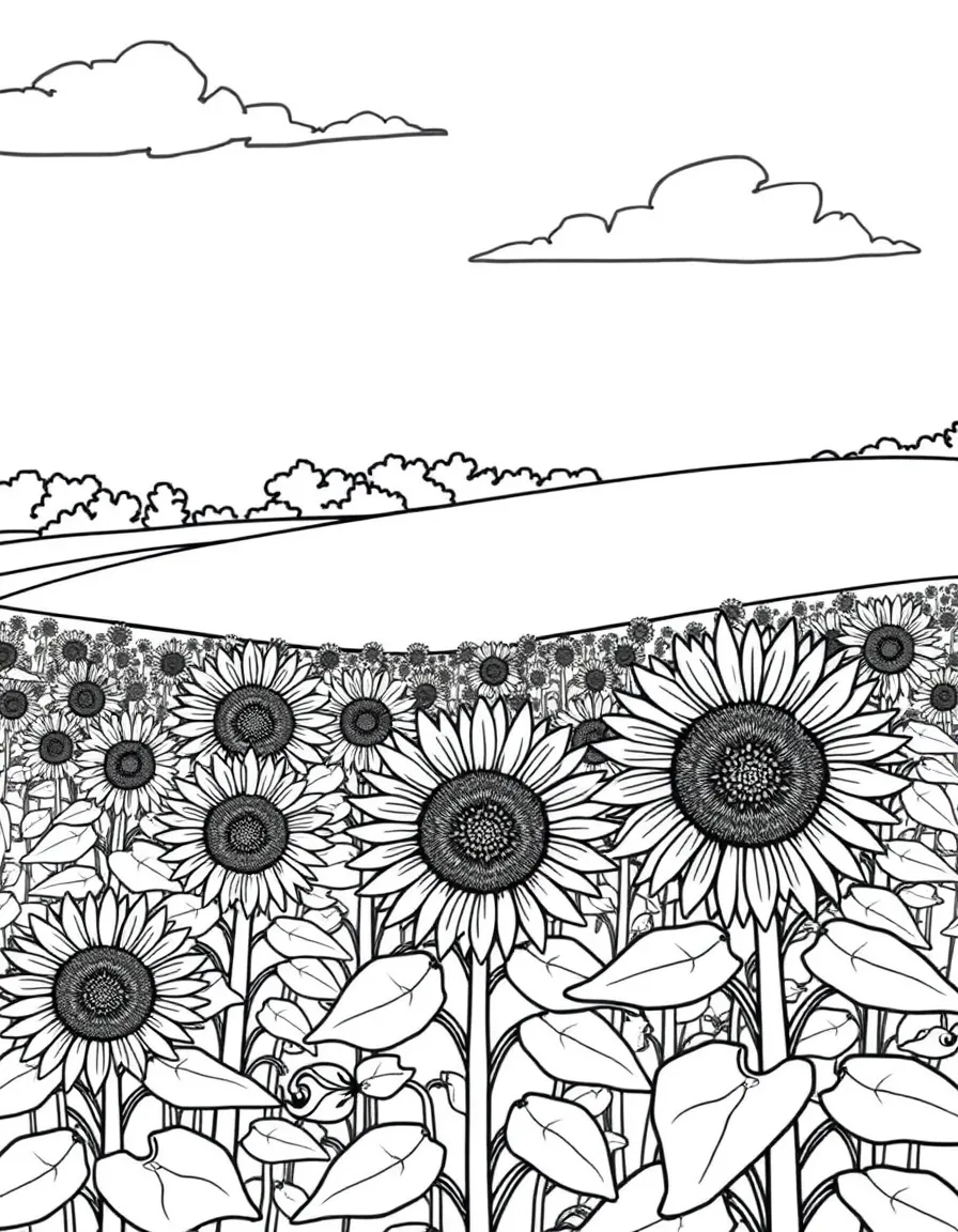 (Georgia) A sunflower field in rural Georgia