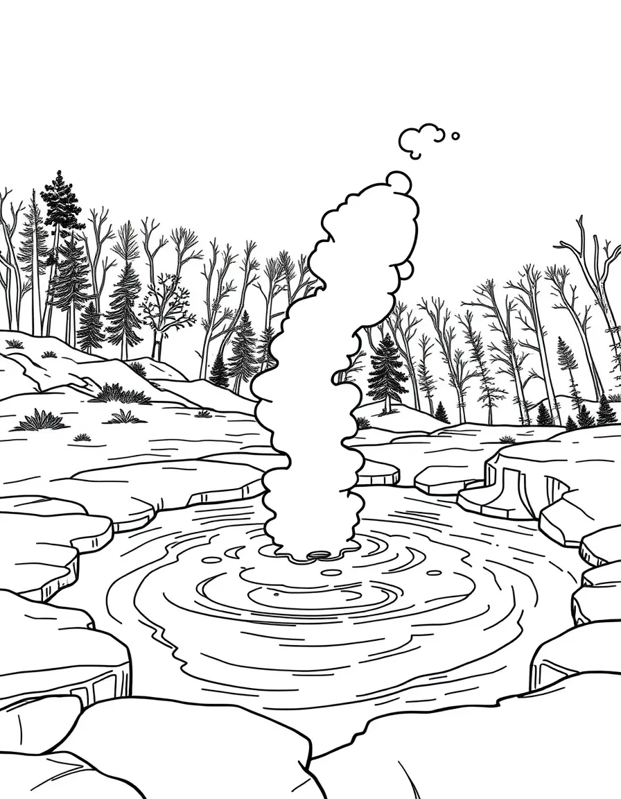(Arkansas) Hot Springs National Park with steam rising from the water