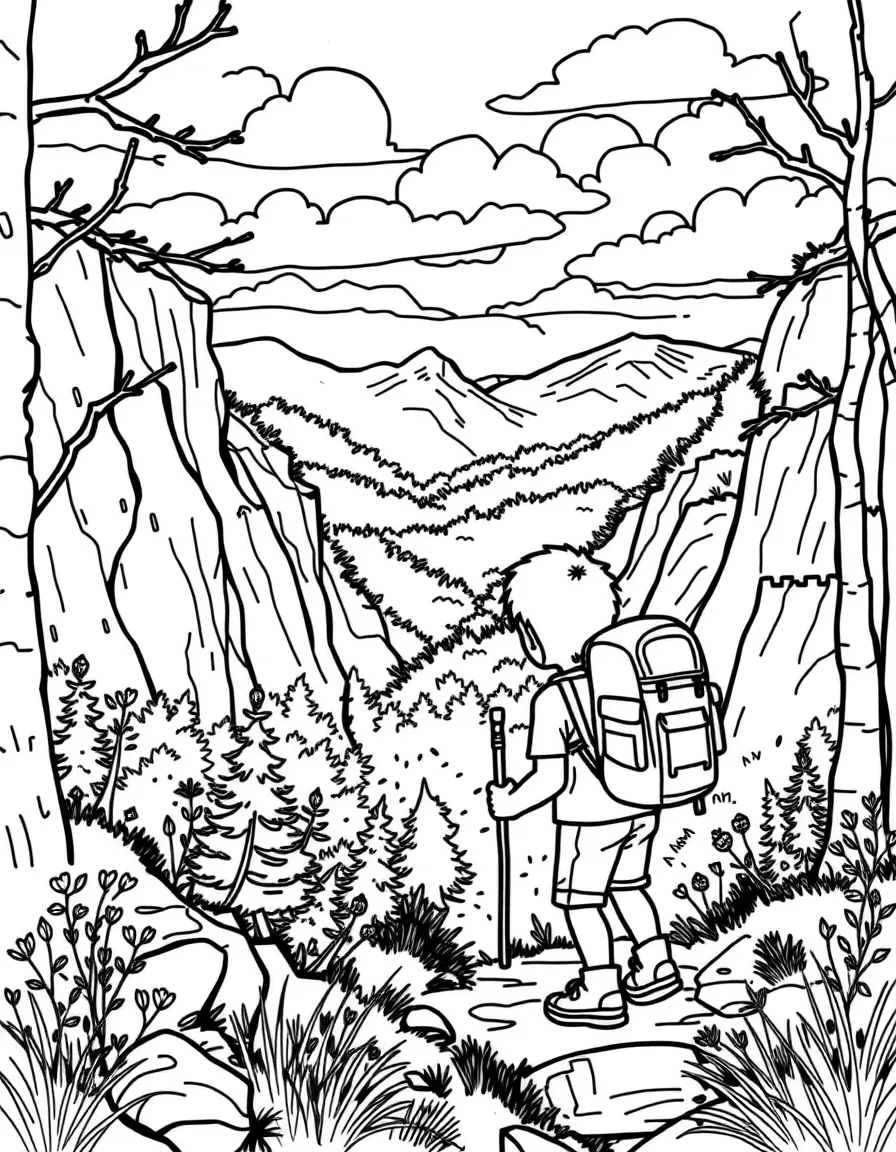 (Arkansas) A child hiking in the Ozark Mountains