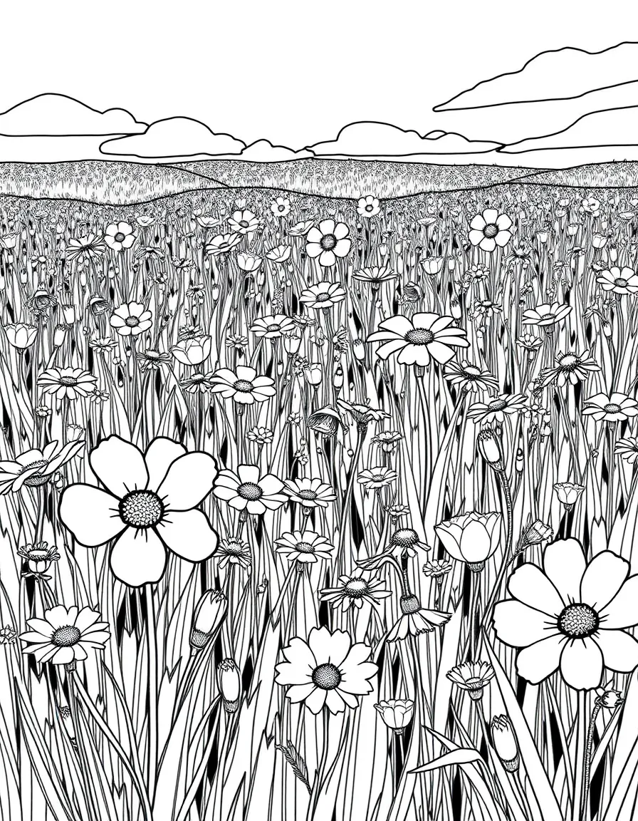 (Arkansas) A field full of blooming wildflowers in spring