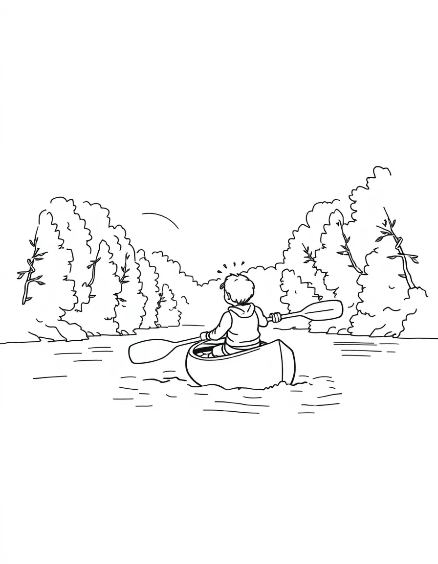 (Arkansas) A kid canoeing on Buffalo National River