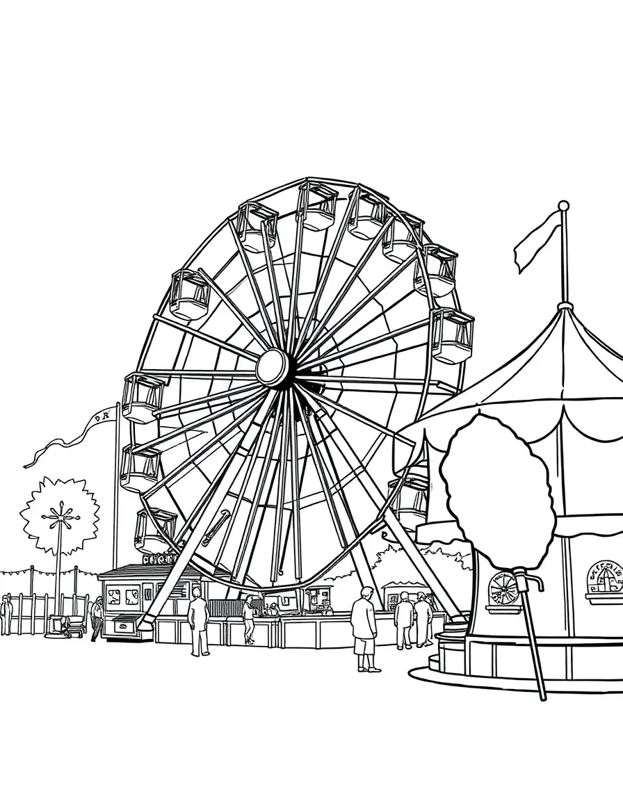 (Arkansas) A country fair with ferris wheel and cotton candy