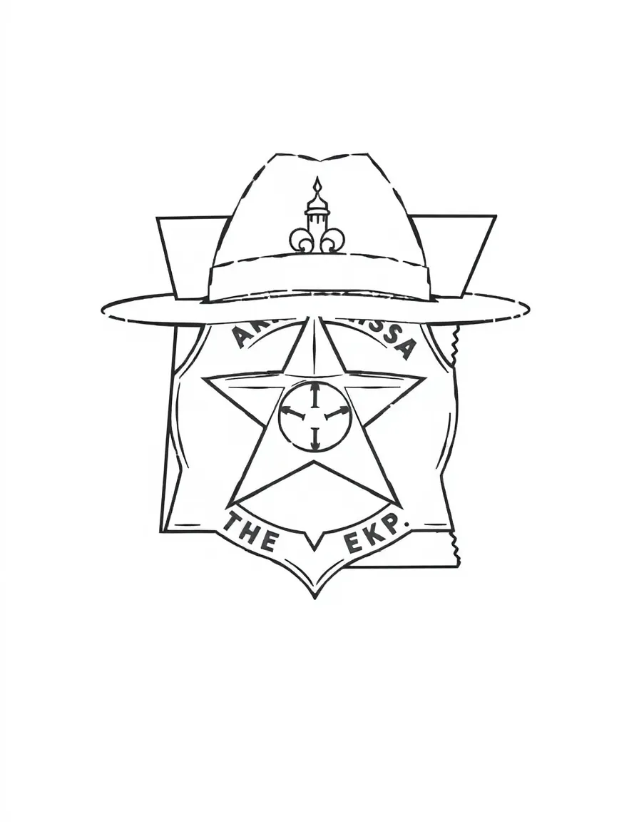 (Arkansas) An Arkansas state trooper hat and badge