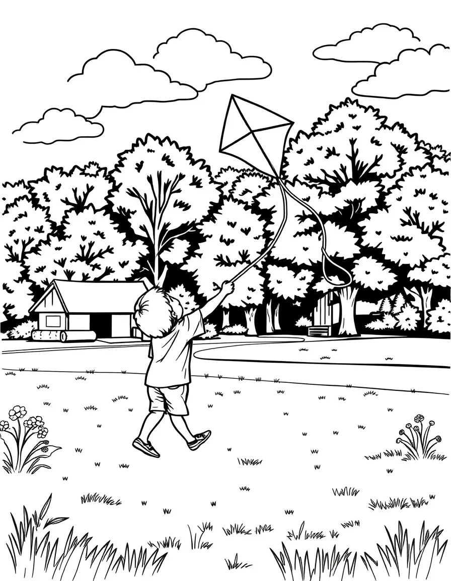 (Arkansas) A kid flying a kite in an Arkansas park