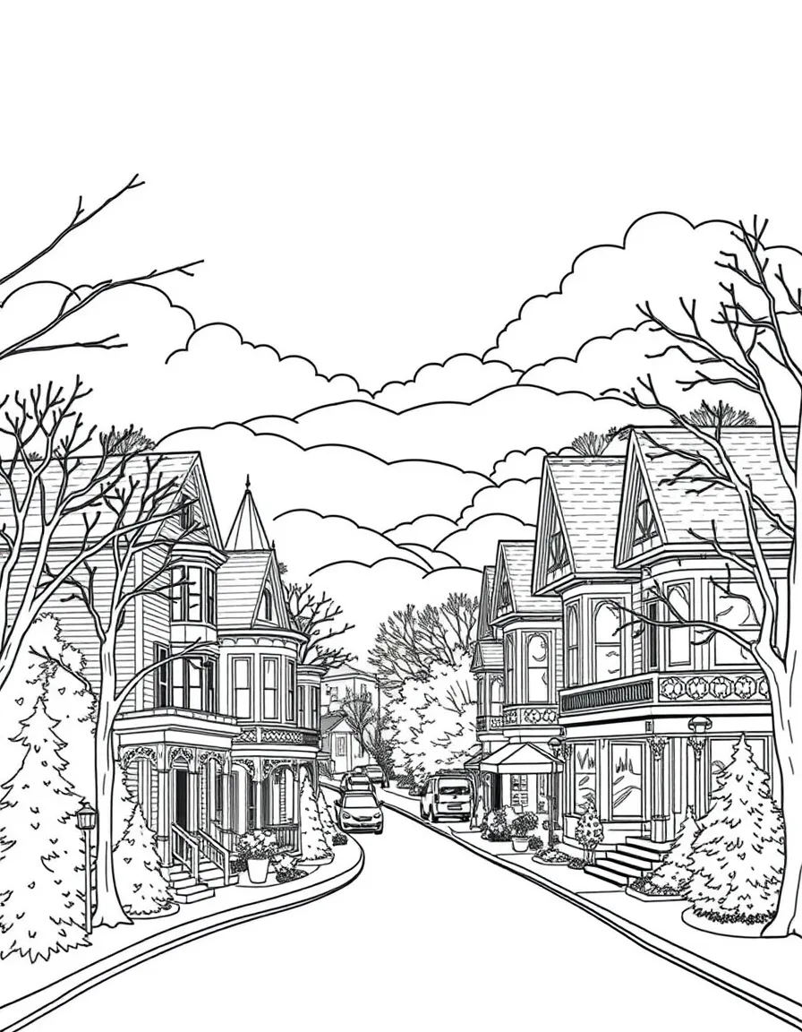 (Arkansas) The historic town of Eureka Springs with Victorian houses