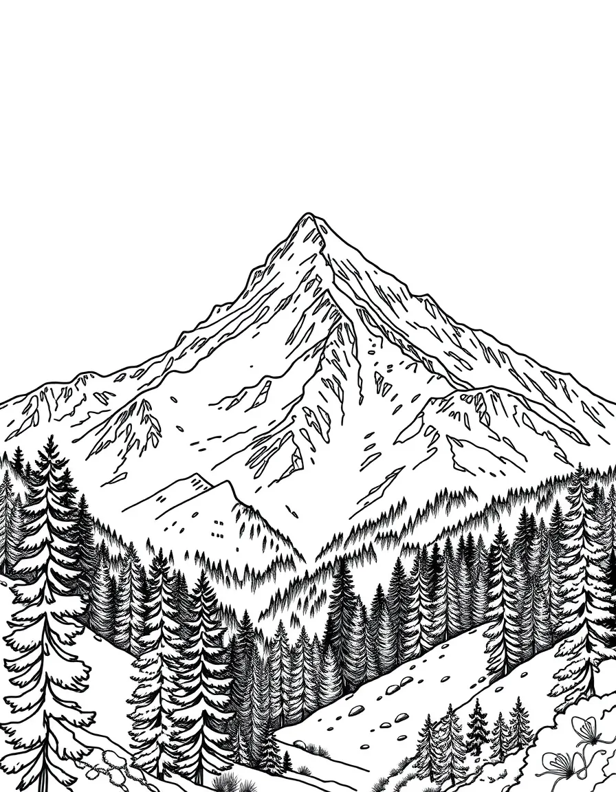 (Colorado) A snowy mountain in the Rocky Mountains