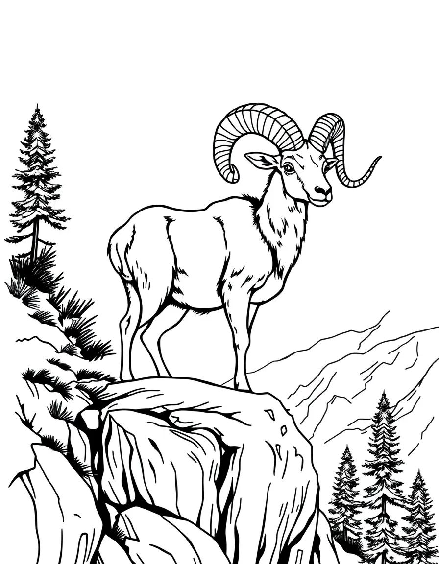 (Colorado) A bighorn sheep standing on a cliff