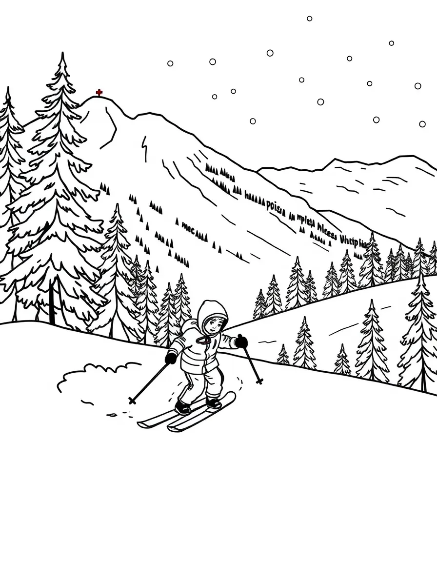 (Colorado) A child skiing down a snowy slope