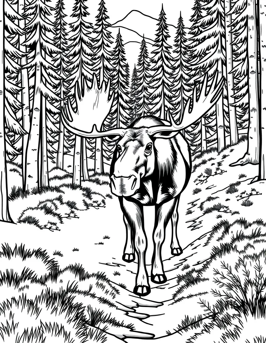 (Colorado) A moose walking through a forest