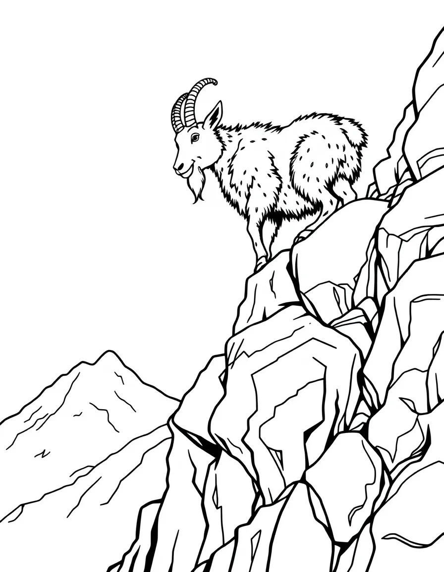 (Colorado) A mountain goat climbing steep rocks