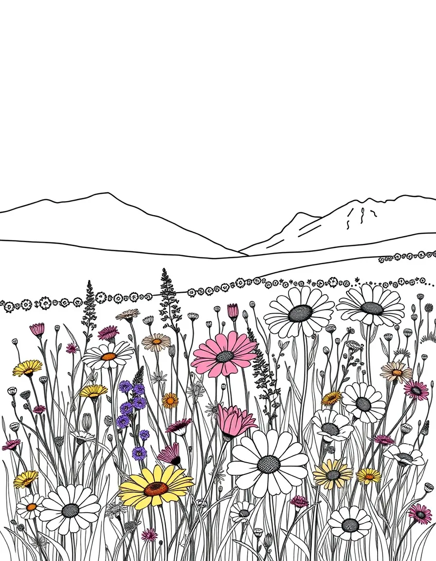 (Colorado) A field of colorful wildflowers