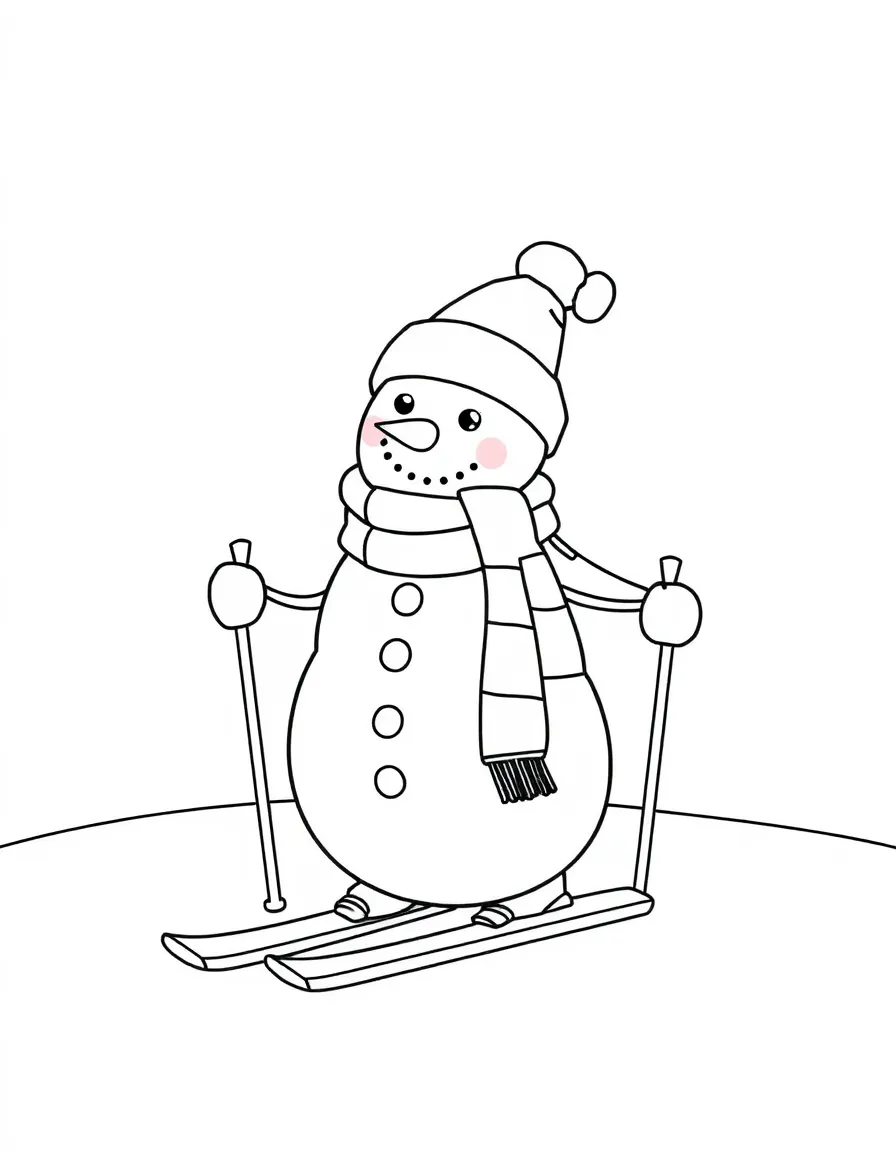 (Colorado) A snowman with skis and a scarf