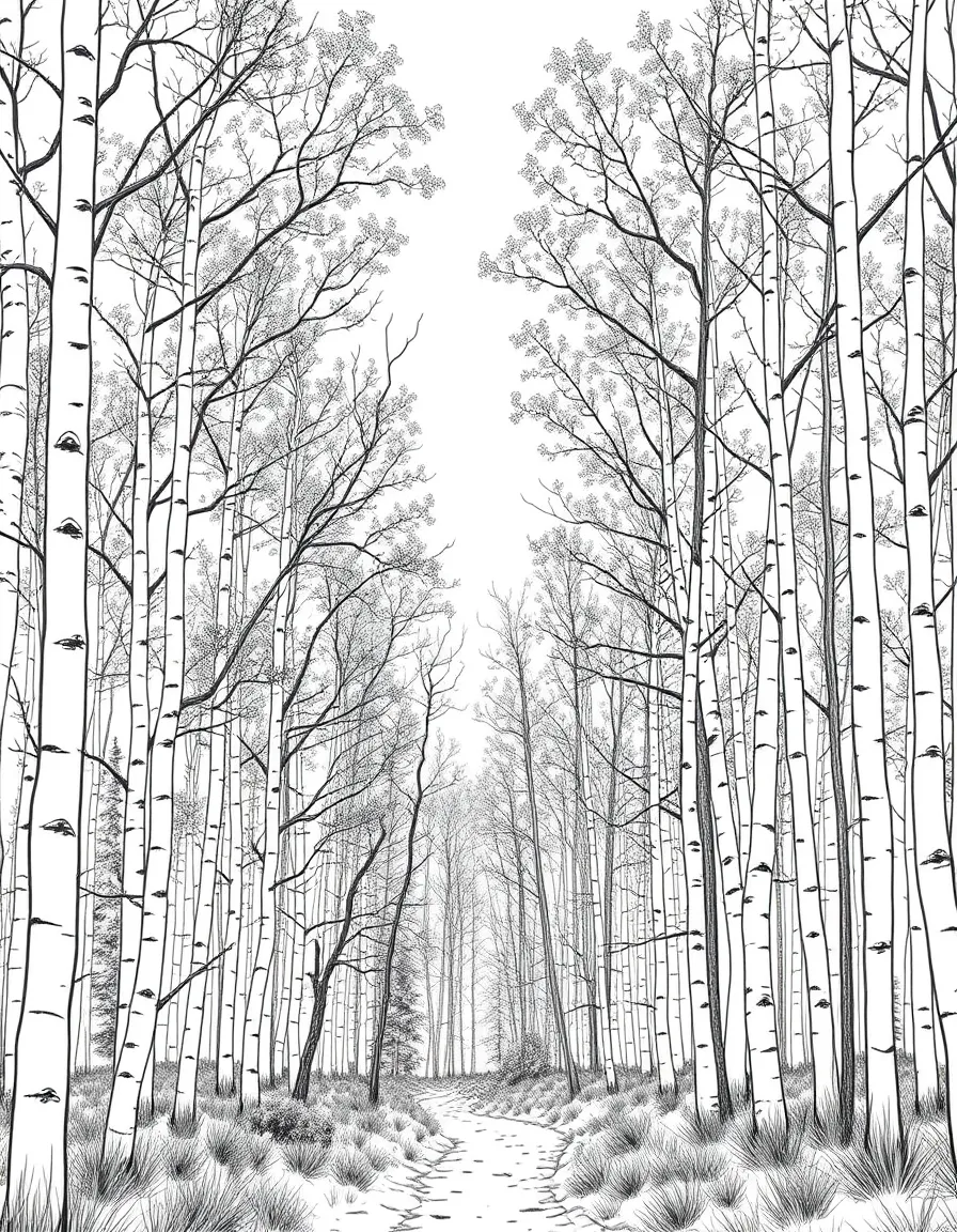 (Colorado) A forest of aspen trees in autumn