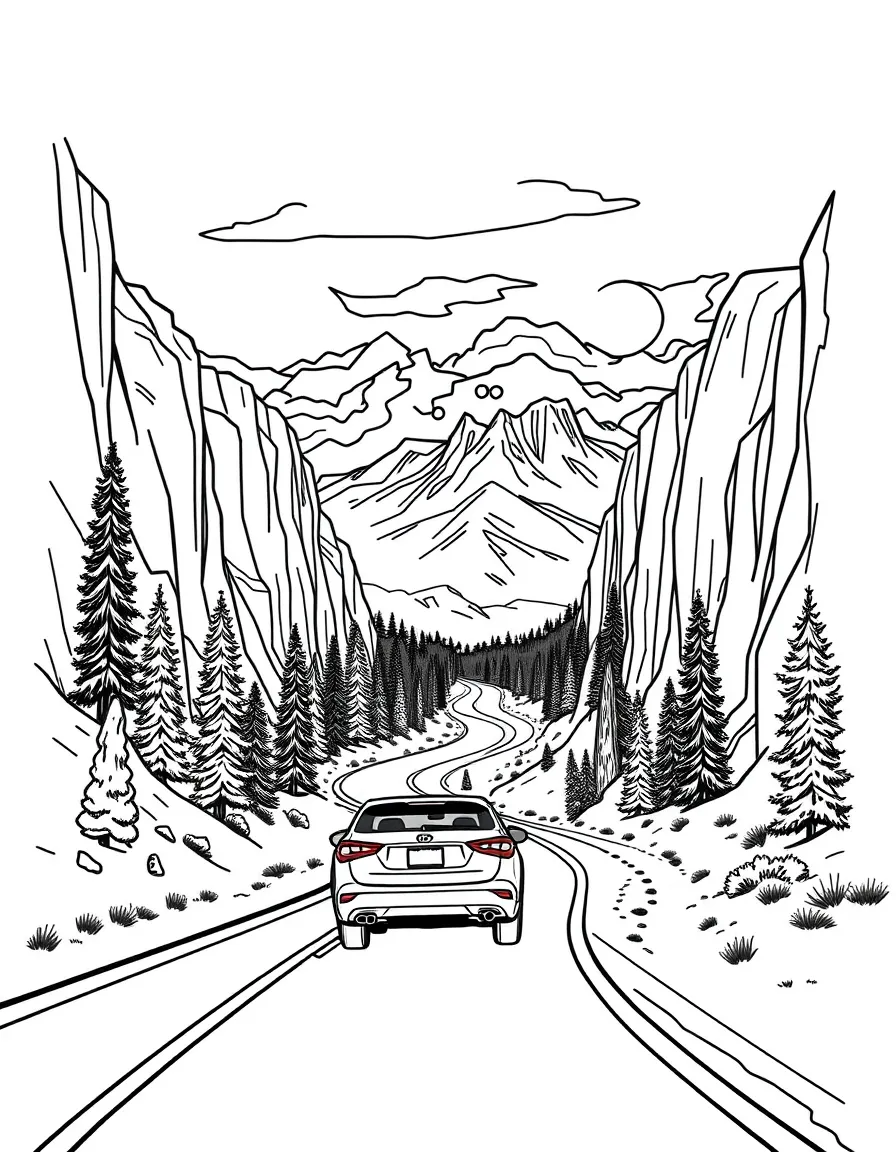 (Colorado) A scenic drive through a winding canyon