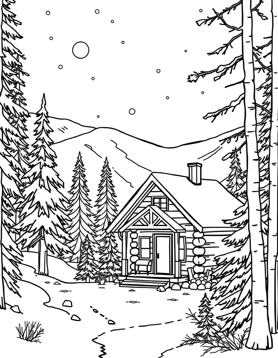 (Colorado) A snowy cabin in the woods