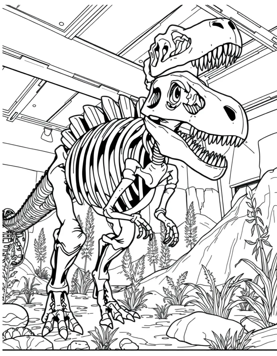 (Colorado) A dinosaur skeleton from a Colorado museum