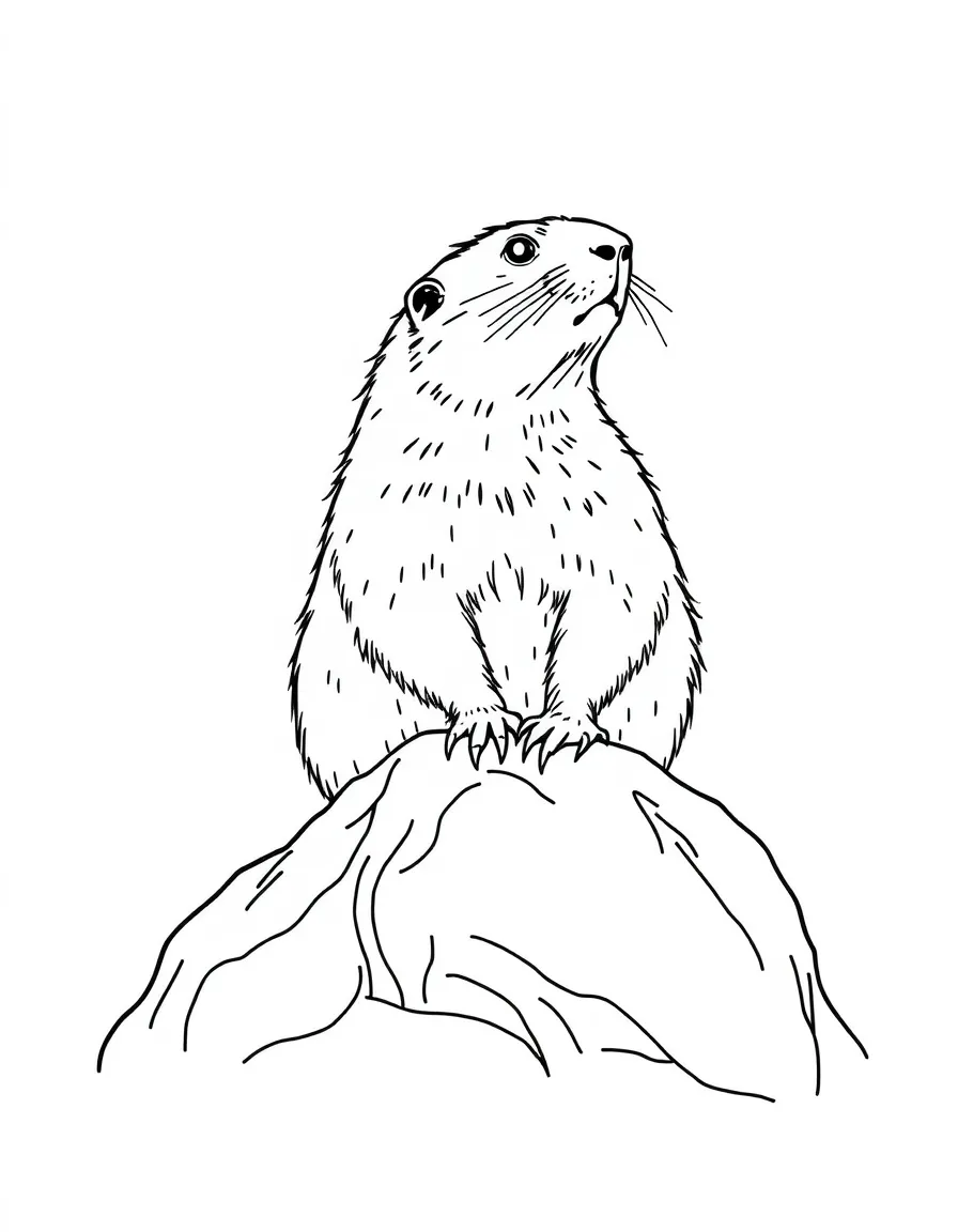 (Colorado) A marmot sitting on a rock