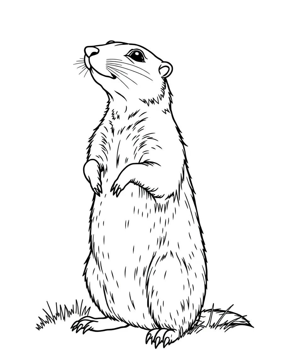(Kansas) Prairie dog standing on hind legs