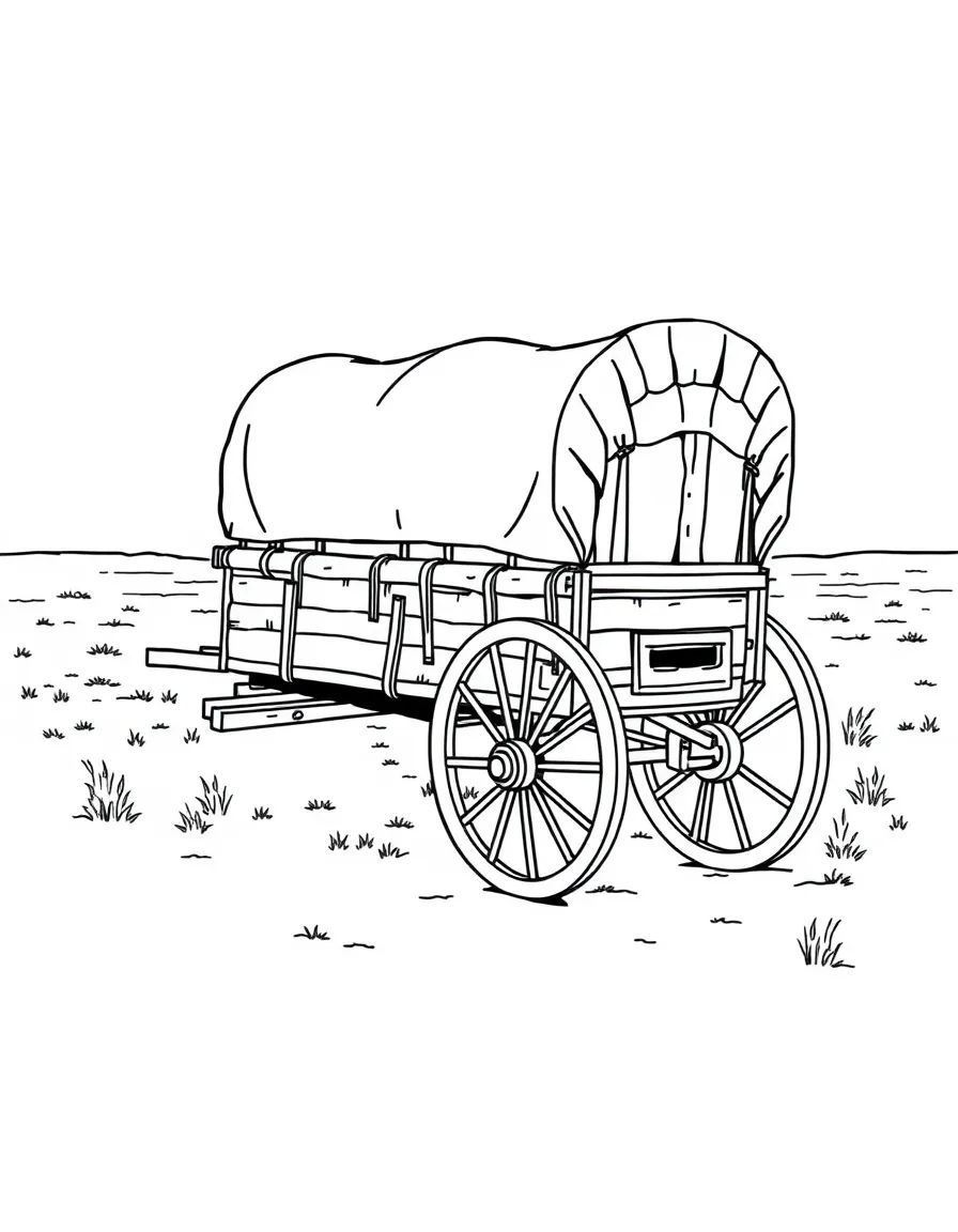 (Kansas) Covered wagon on the Santa Fe Trail
