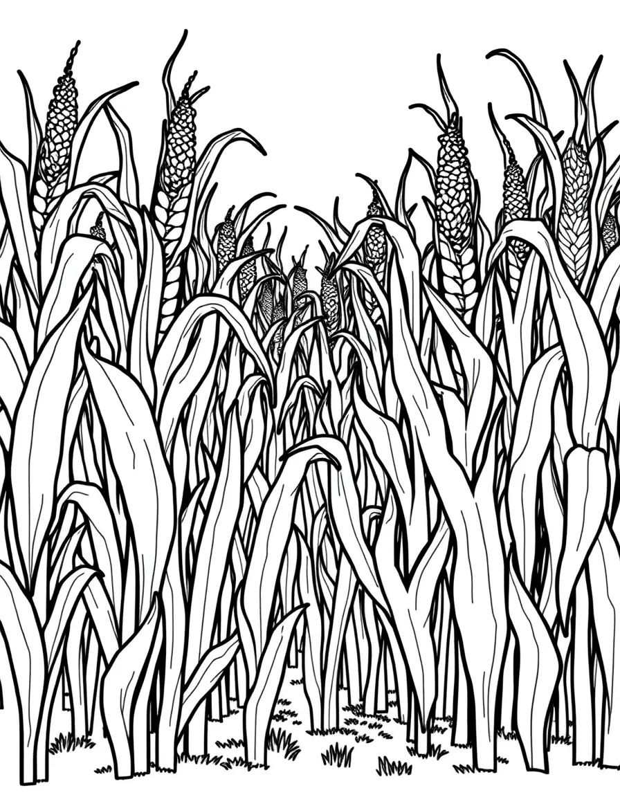 (Kansas) Corn maze with tall stalks