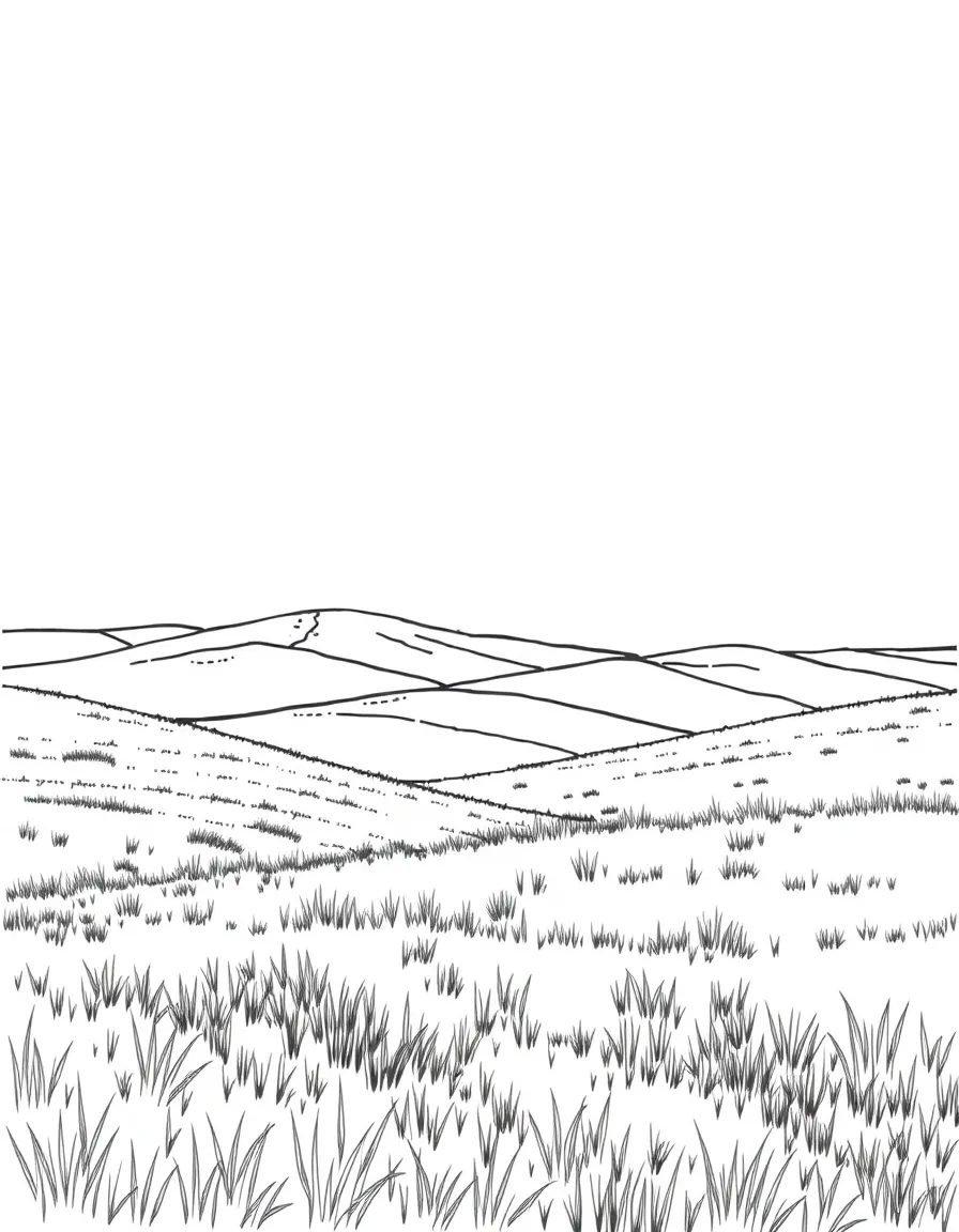(Kansas) Flint Hills rolling grassland landscape