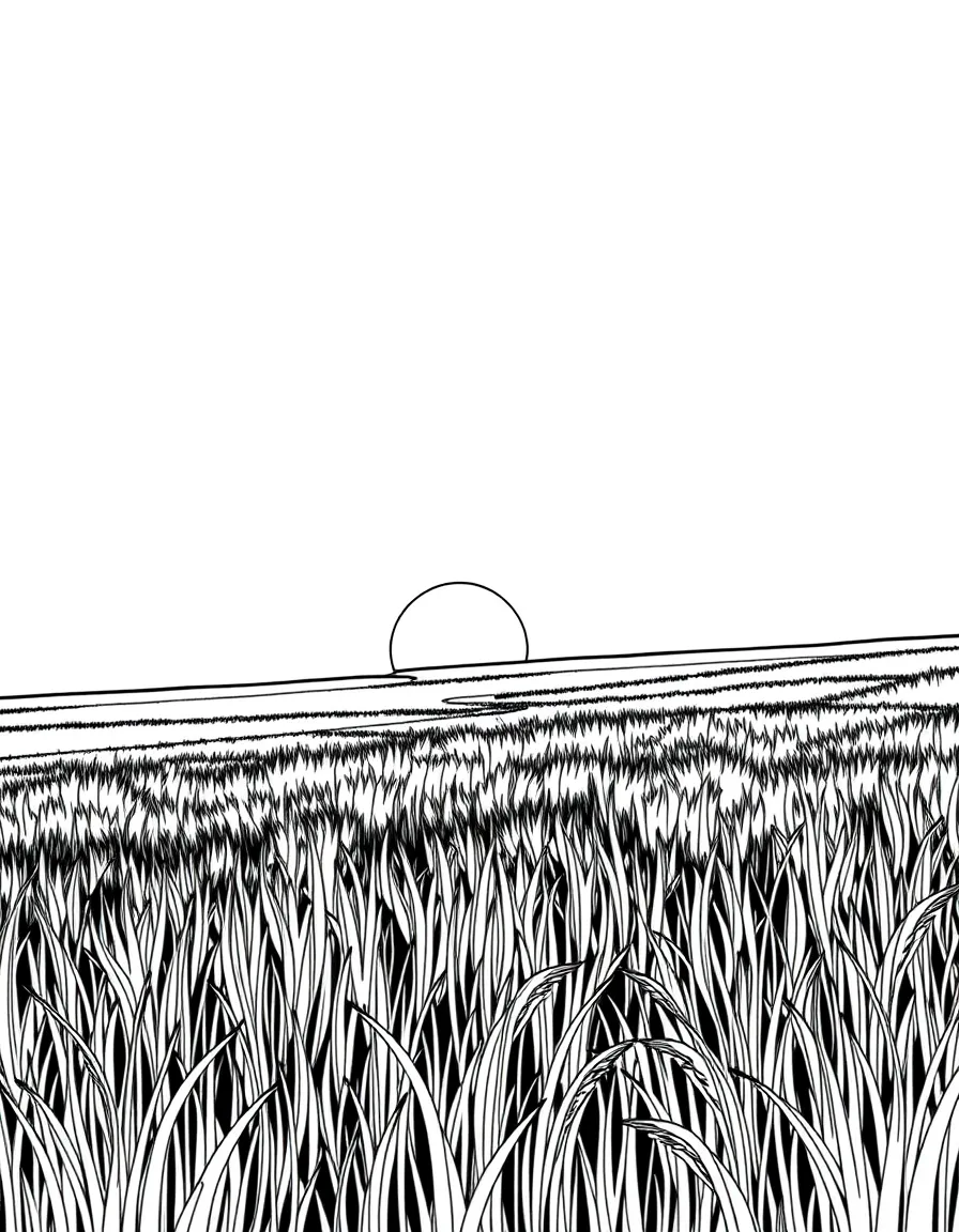 (Kansas) Prairie sunrise over endless grassland