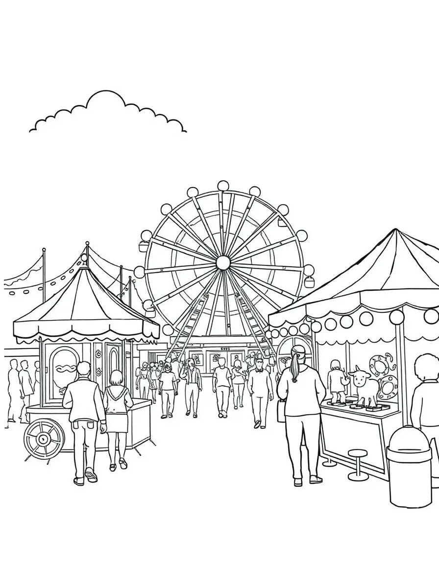(Kansas) Kansas State Fair carnival scene