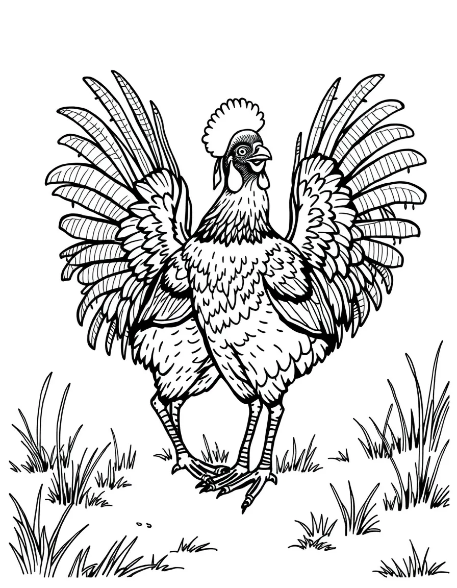 (Kansas) Prairie chicken performing mating dance