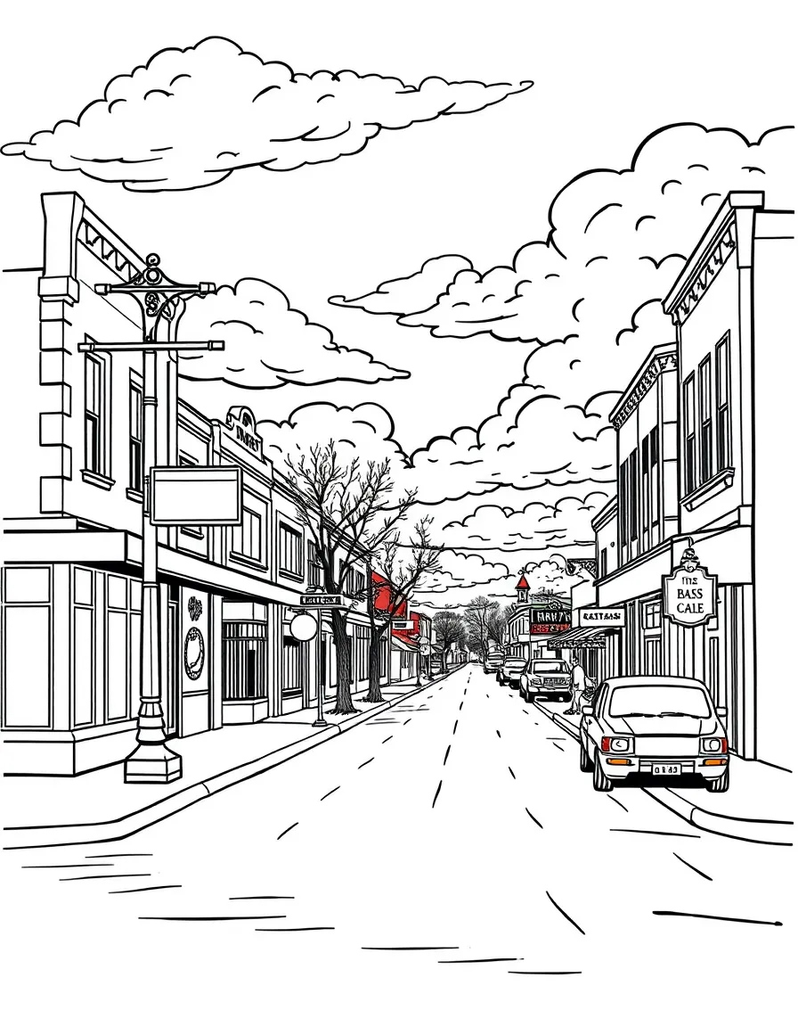 (Kansas) Small town main street scene