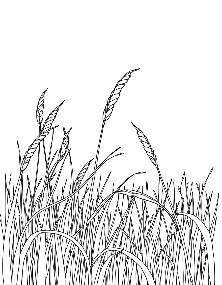(Kansas) Prairie grass blowing in the wind