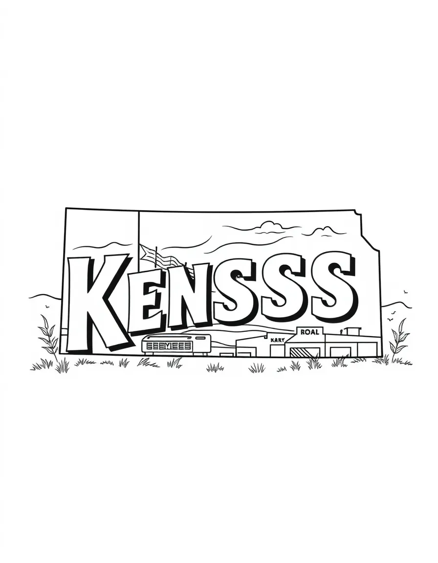 (Kansas) Vintage Kansas postcard design