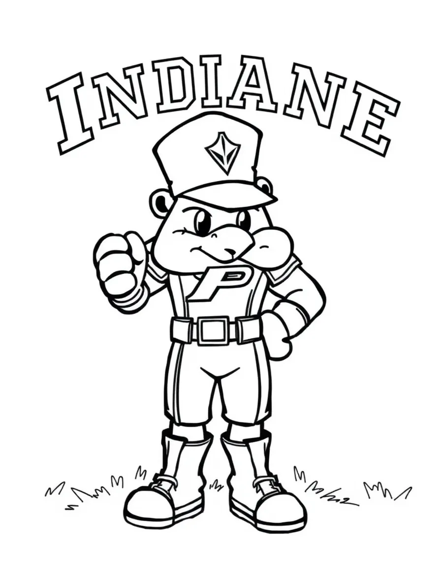 (Indiana) Purdue University with Boilermaker mascot