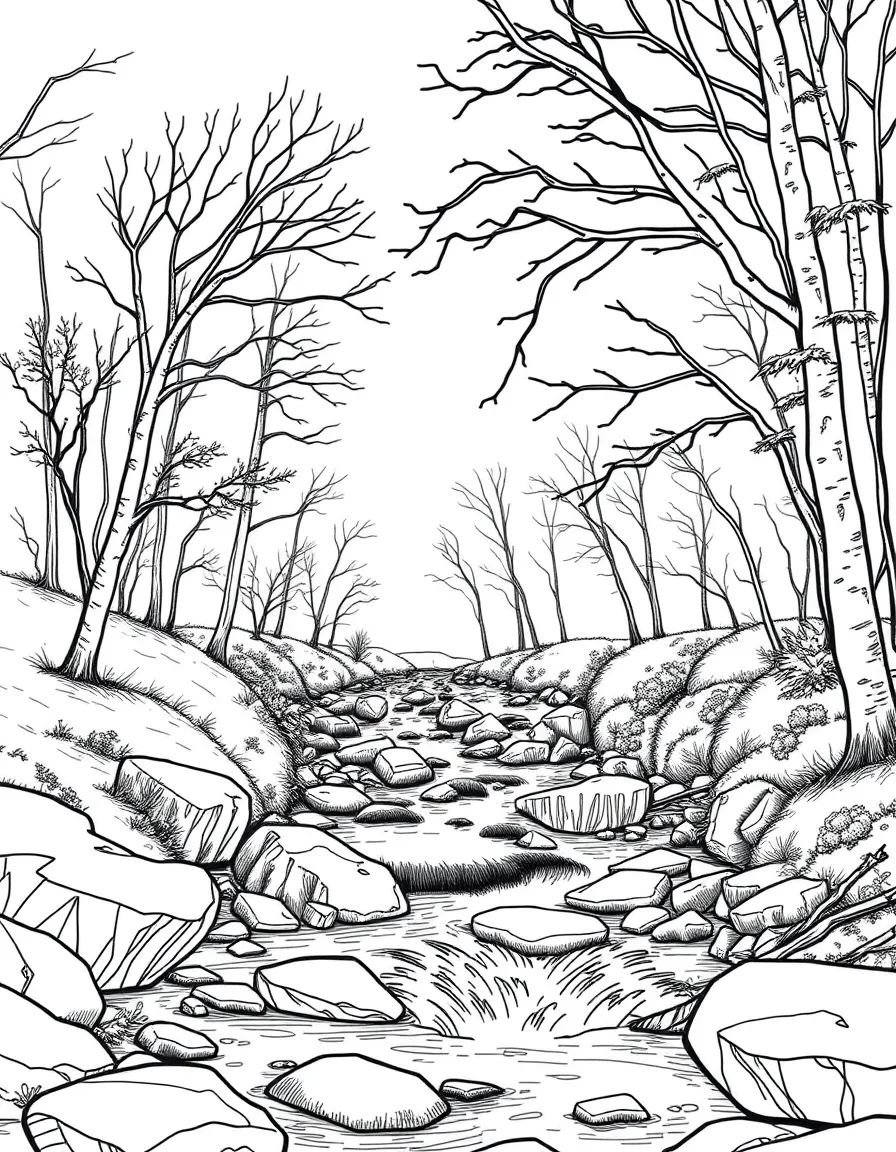 (Indiana) Sugar Creek flowing through Turkey Run State Park
