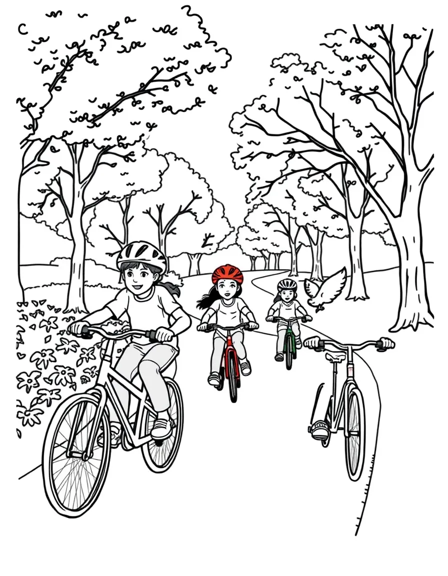 (Indiana) Kids riding bikes on the Monon Trail