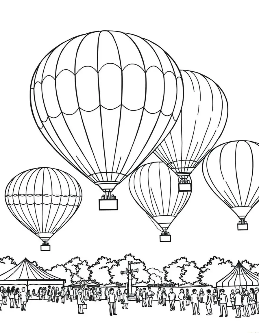 (Indiana) Hot air balloons at a festival in Indiana