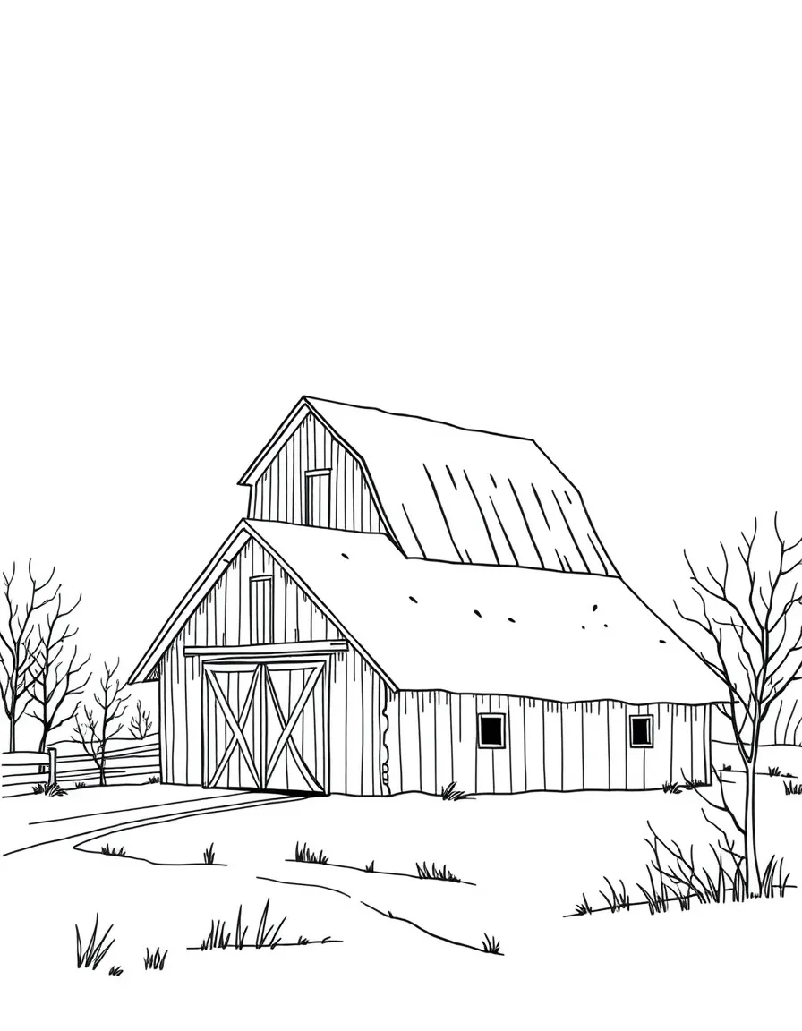 (Indiana) A snowy Indiana barn in winter