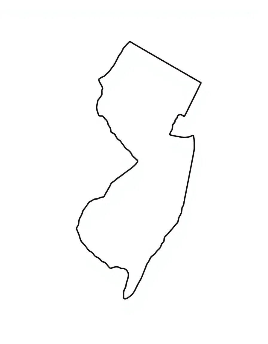 (New Jersey) A simple outline of the New Jersey state shape