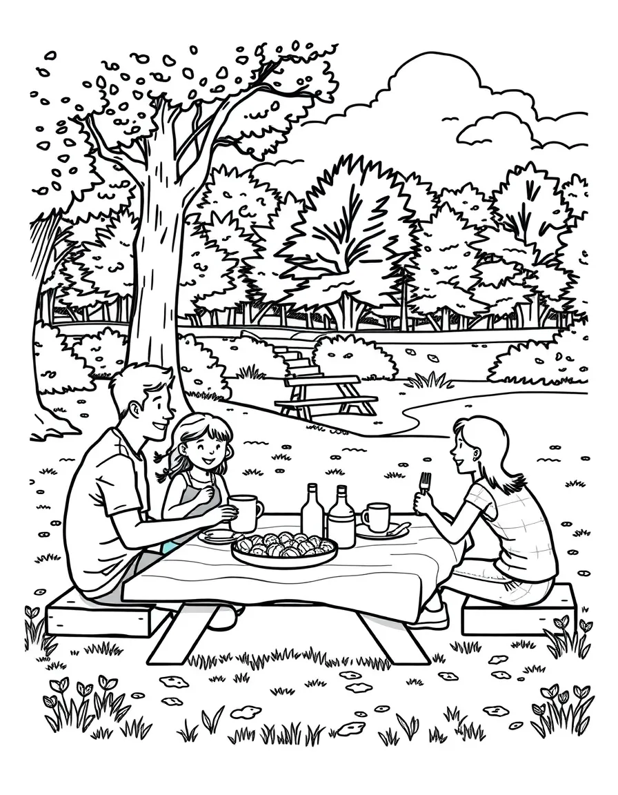 (Connecticut) A family enjoying a picnic at a Connecticut park