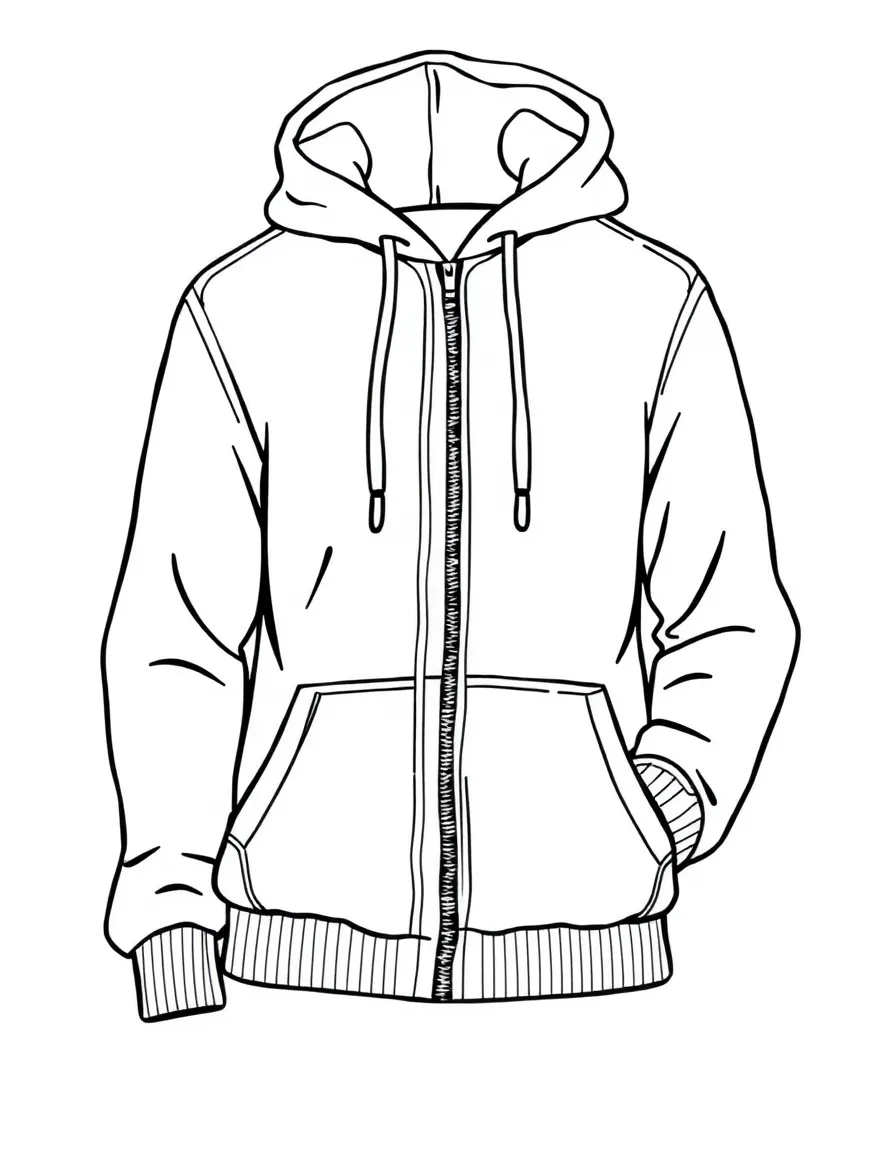 (clothing) A cozy hoodie with front pockets and a zipper
