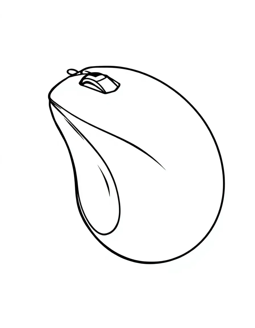 line drawing of a computer mouse